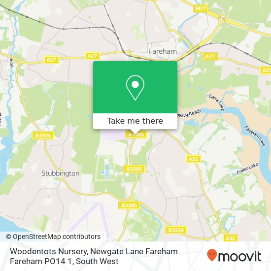 Woodentots Nursery, Newgate Lane Fareham Fareham PO14 1 map