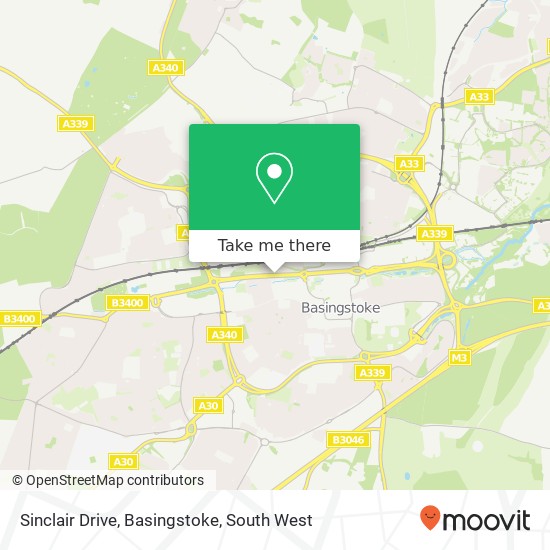 Sinclair Drive, Basingstoke map