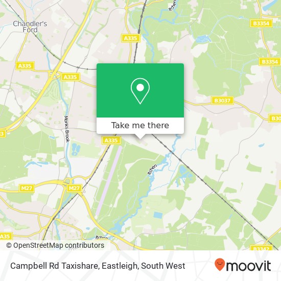 Campbell Rd Taxishare, Eastleigh map