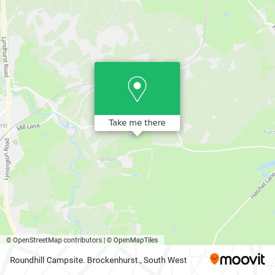 Roundhill Campsite. Brockenhurst. map