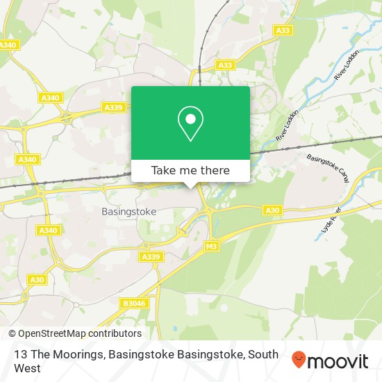 13 The Moorings, Basingstoke Basingstoke map