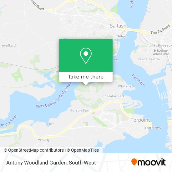 Antony Woodland Garden map