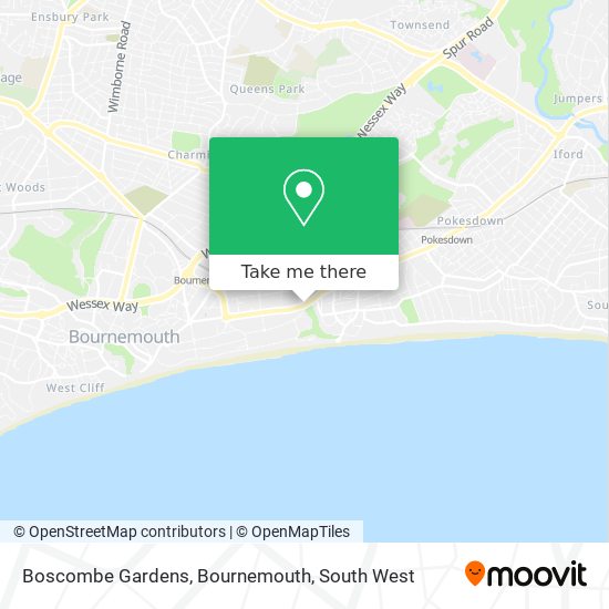 Boscombe Gardens, Bournemouth map