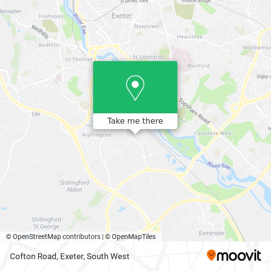 Cofton Road, Exeter map