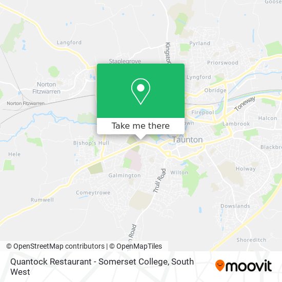 Quantock Restaurant - Somerset College map