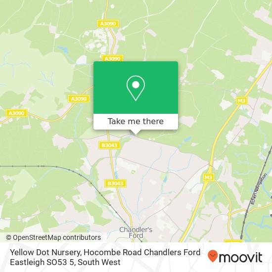 Yellow Dot Nursery, Hocombe Road Chandlers Ford Eastleigh SO53 5 map