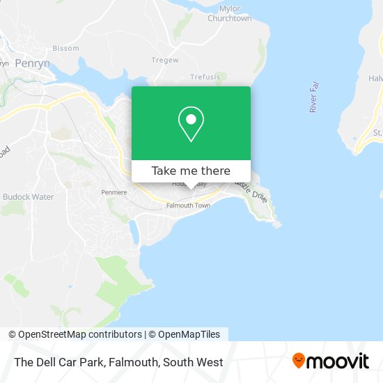 The Dell Car Park, Falmouth map