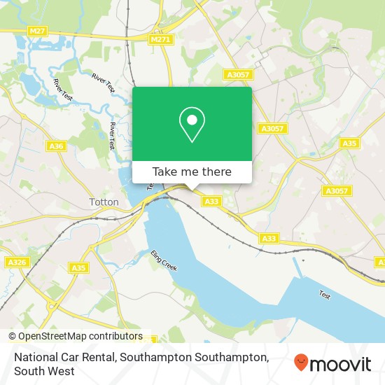 National Car Rental, Southampton Southampton map