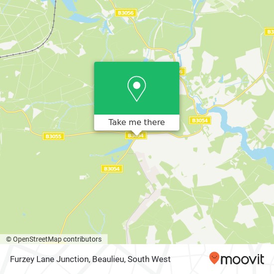 Furzey Lane Junction, Beaulieu map