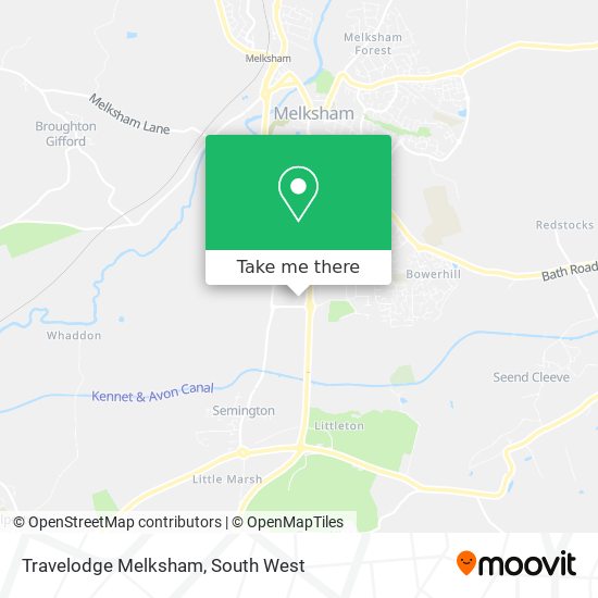 Travelodge Melksham map