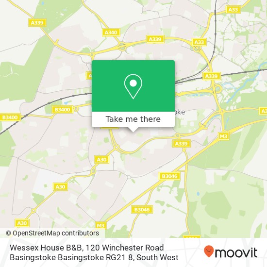 Wessex House B&B, 120 Winchester Road Basingstoke Basingstoke RG21 8 map