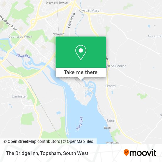 The Bridge Inn, Topsham map