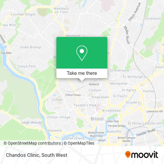 How to get to Chandos Clinic in Bristol, City Of by Bus or Train?