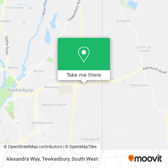 Alexandra Way, Tewkesbury map
