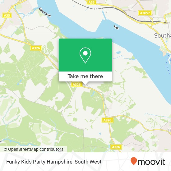 Funky Kids Party Hampshire map