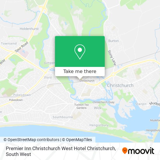 Premier Inn Christchurch West Hotel Christchurch map