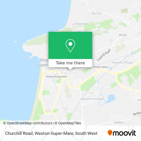 Churchill Road, Weston-Super-Mare map