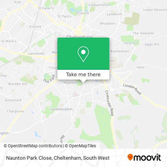 Naunton Park Close, Cheltenham map