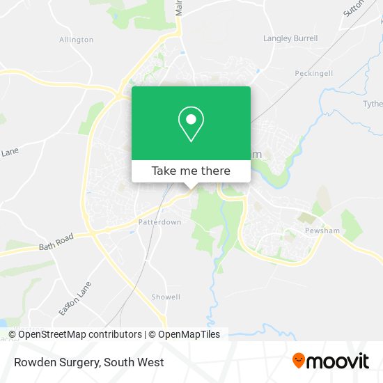 Rowden Surgery map