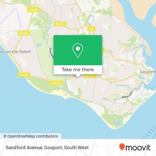 Sandford Avenue, Gosport map