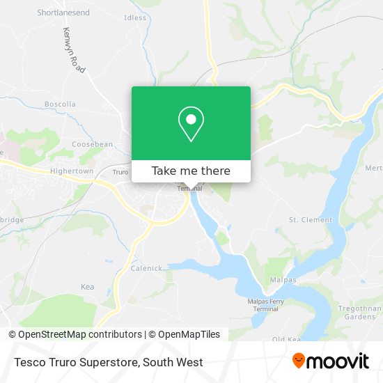 Tesco Truro Superstore map