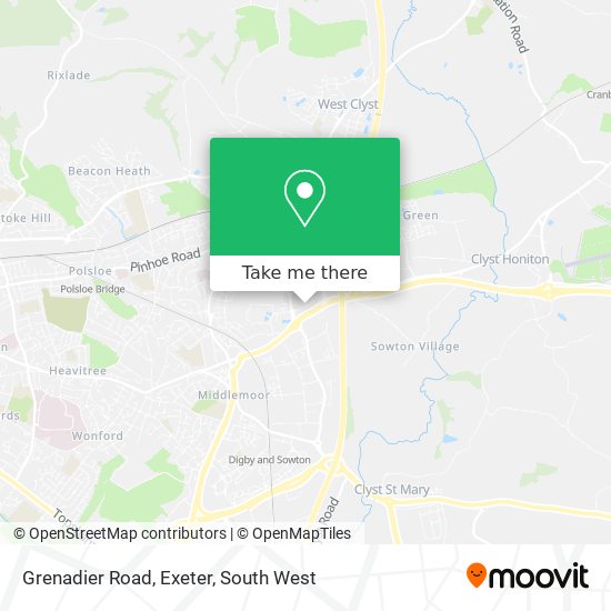 Grenadier Road, Exeter map