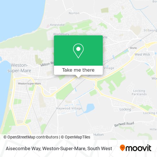 Aisecombe Way, Weston-Super-Mare map