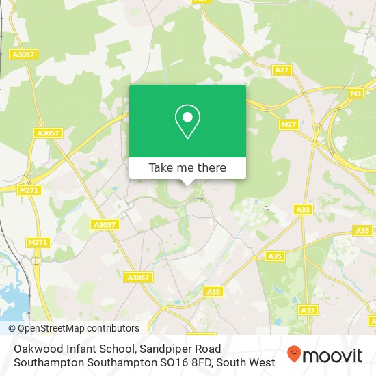 Oakwood Infant School, Sandpiper Road Southampton Southampton SO16 8FD map