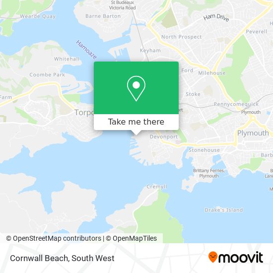 Cornwall Beach map