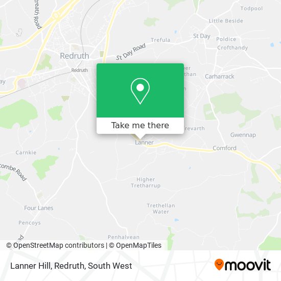 Lanner Hill, Redruth map