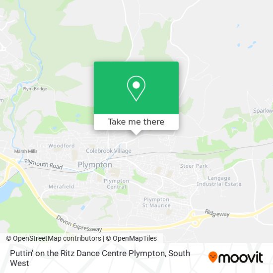 Puttin' on the Ritz Dance Centre Plympton map