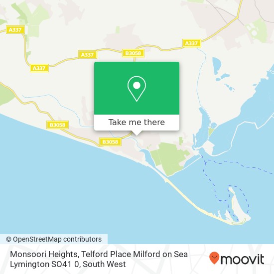 Monsoori Heights, Telford Place Milford on Sea Lymington SO41 0 map