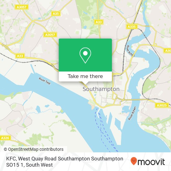 KFC, West Quay Road Southampton Southampton SO15 1 map