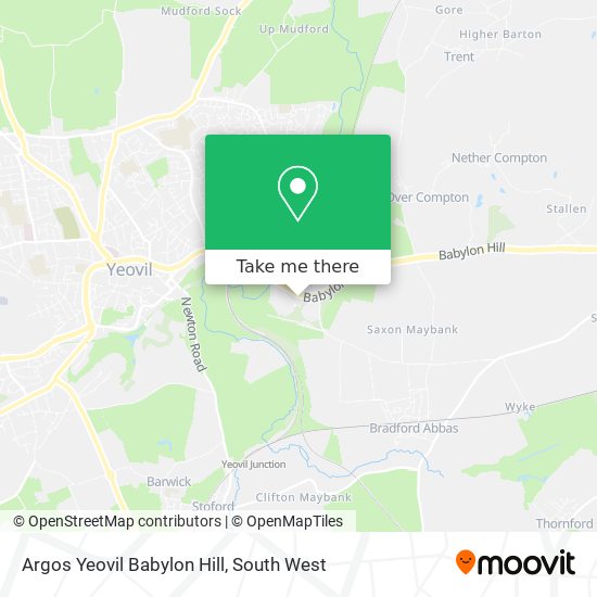 Argos Yeovil Babylon Hill map