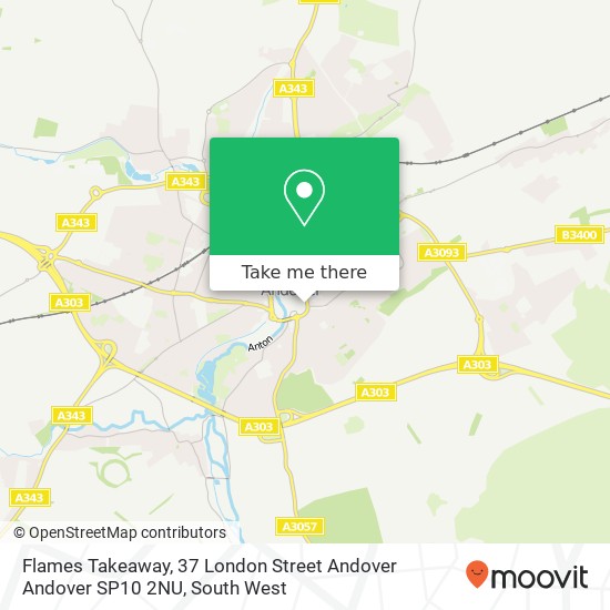 Flames Takeaway, 37 London Street Andover Andover SP10 2NU map