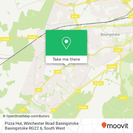 Pizza Hut, Winchester Road Basingstoke Basingstoke RG22 6 map