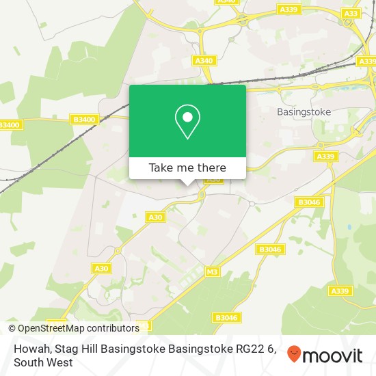 Howah, Stag Hill Basingstoke Basingstoke RG22 6 map