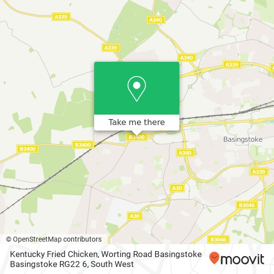 Kentucky Fried Chicken, Worting Road Basingstoke Basingstoke RG22 6 map