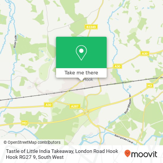 Tastle of Little India Takeaway, London Road Hook Hook RG27 9 map