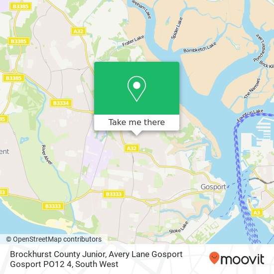 Brockhurst County Junior, Avery Lane Gosport Gosport PO12 4 map