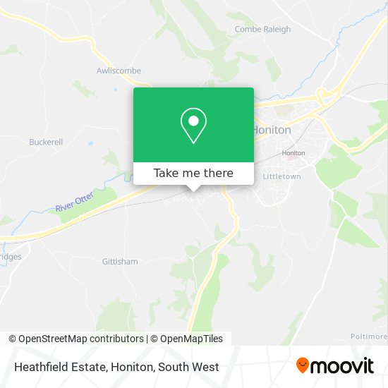 Heathfield Estate, Honiton map