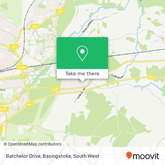 Batchelor Drive, Basingstoke map