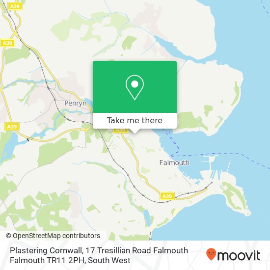 Plastering Cornwall, 17 Tresillian Road Falmouth Falmouth TR11 2PH map