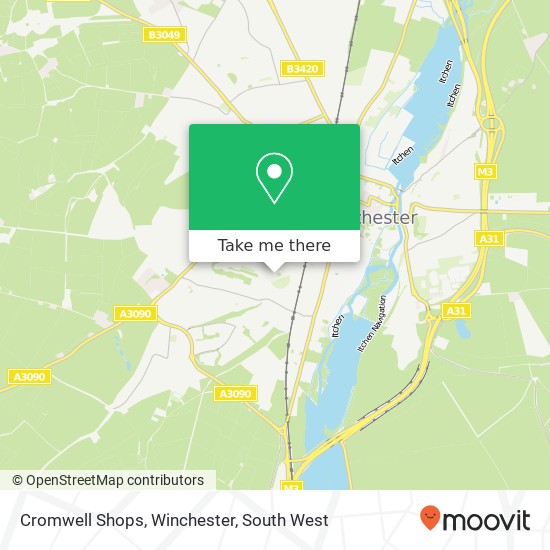 Cromwell Shops, Winchester map