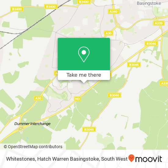 Whitestones, Hatch Warren Basingstoke map