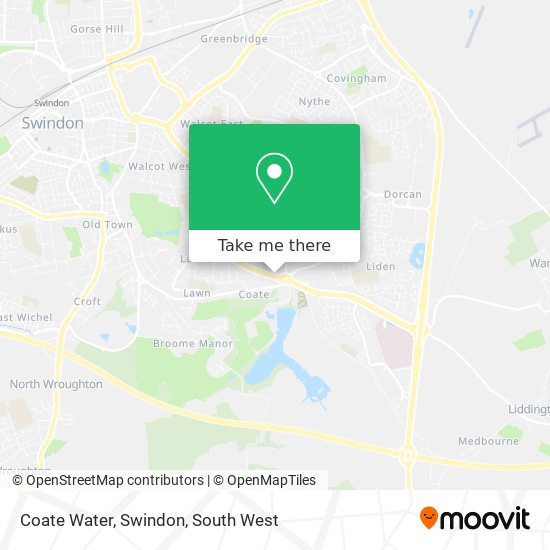 Coate Water, Swindon map