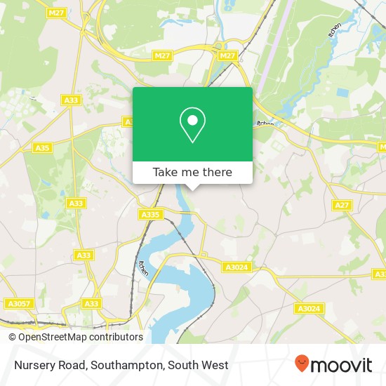 Nursery Road, Southampton map