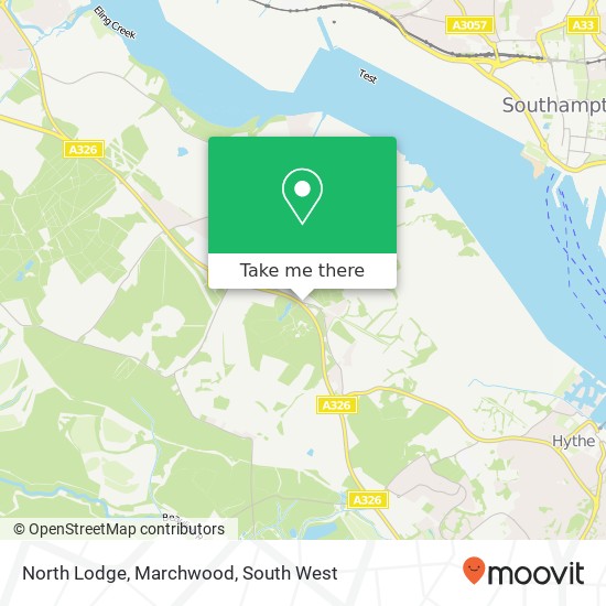 North Lodge, Marchwood map