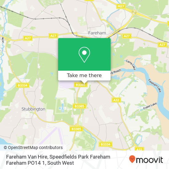 Fareham Van Hire, Speedfields Park Fareham Fareham PO14 1 map