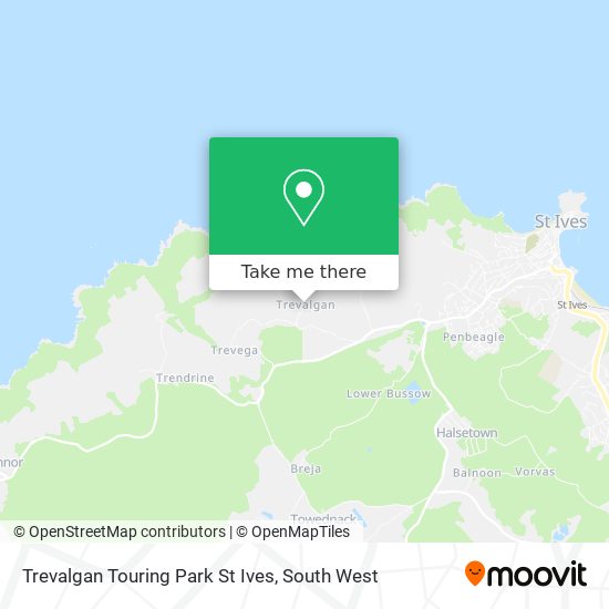 Trevalgan Touring Park St Ives map